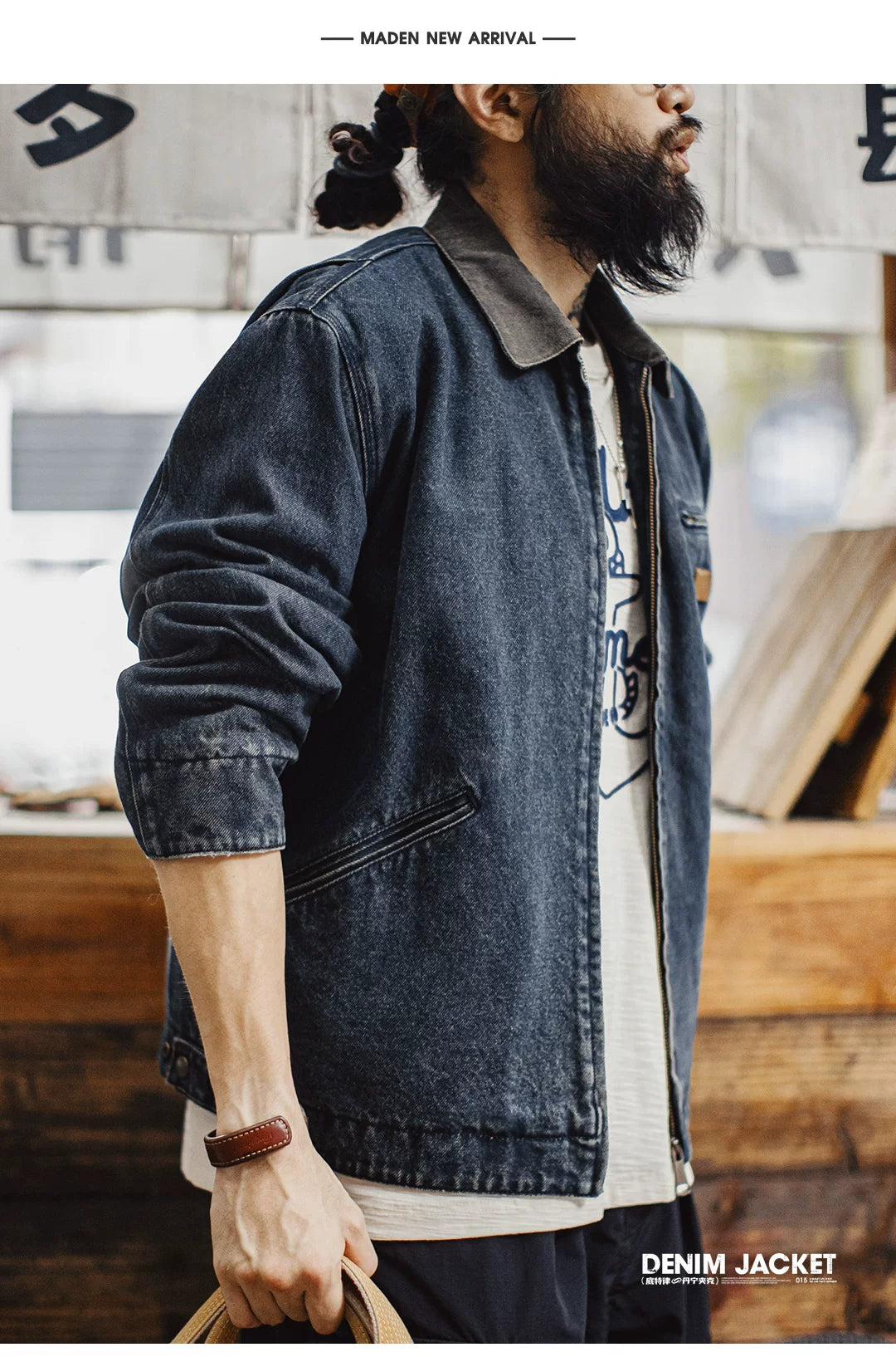 Madden Vintage Denim Detroit Casual Lapel Jacket