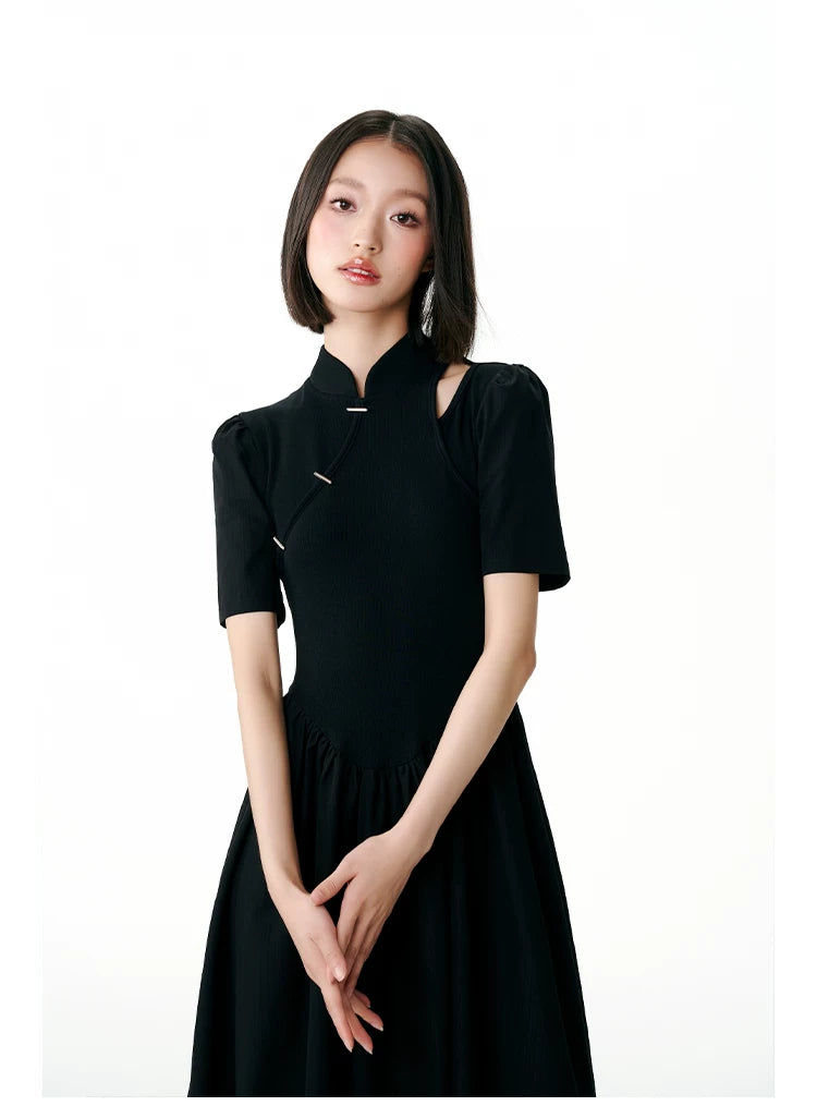 YEDM Metal Buckle Short-sleeved Dress