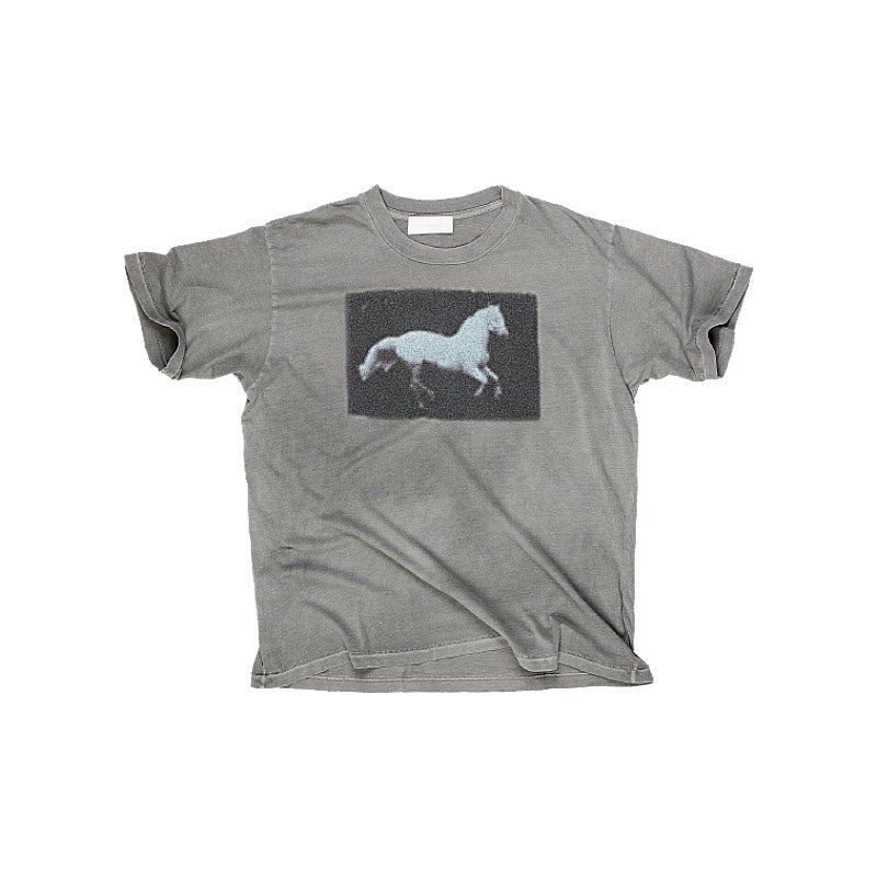 KONOOT Retro Neckline Worn Casual Tee