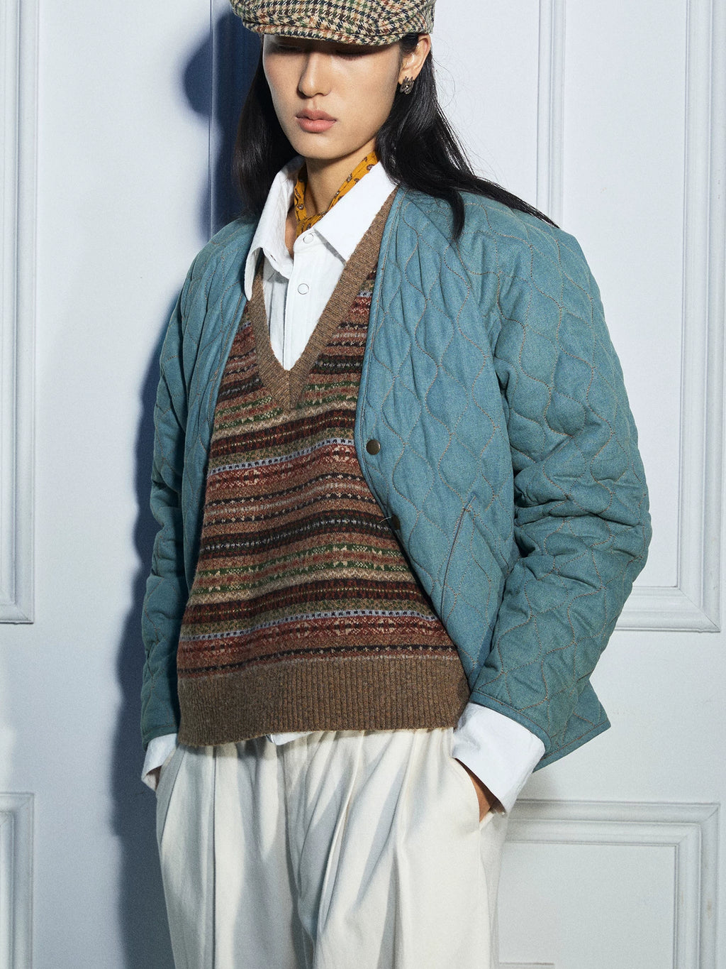 SOARIN Thermal V-neck Casual Tooling Rhombus Jacket