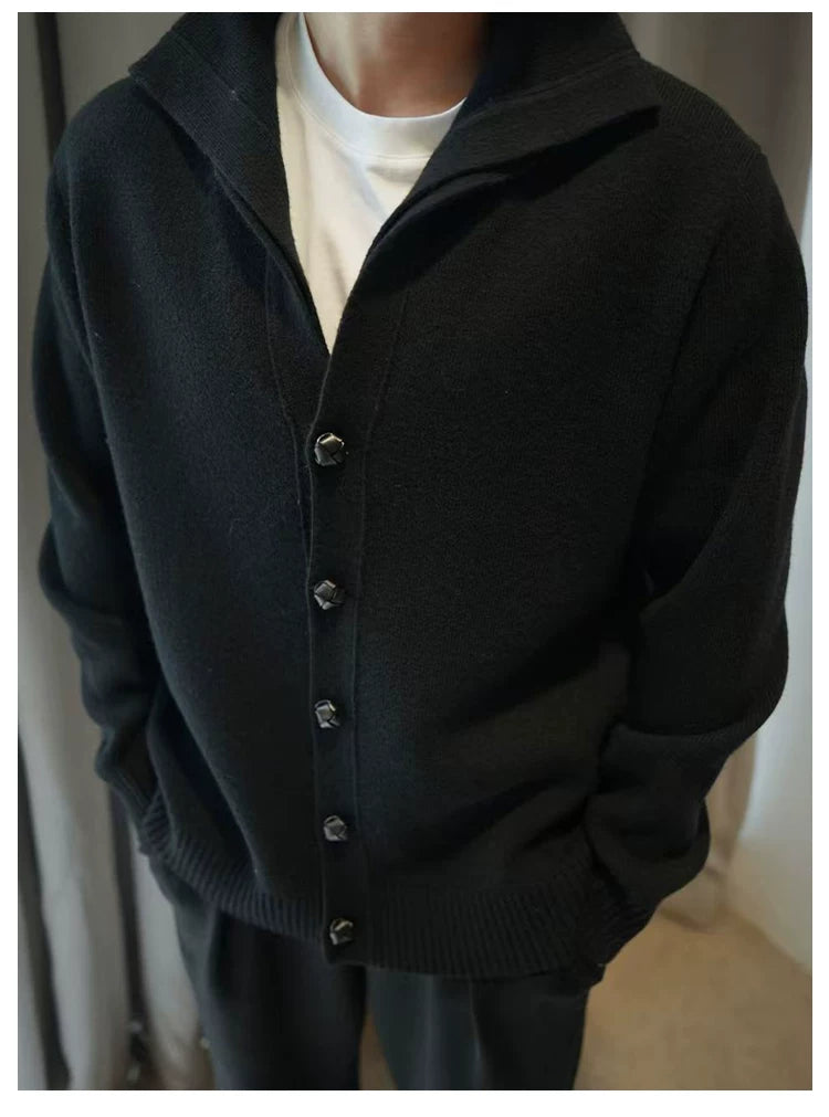 SEE ALSO Wool Handmade Cowhide Buckle Stand-up Neck Thickened Sweater Jacket