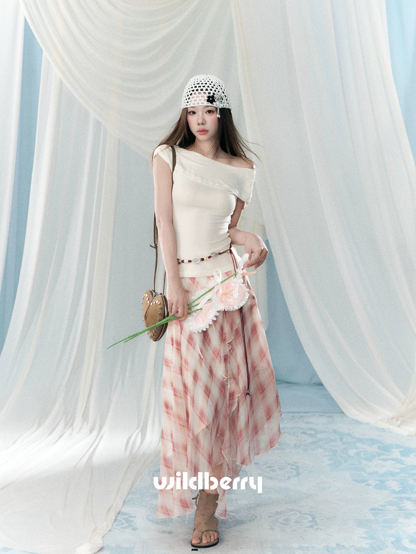 Wildberry Checked Irregular High-end Skirt