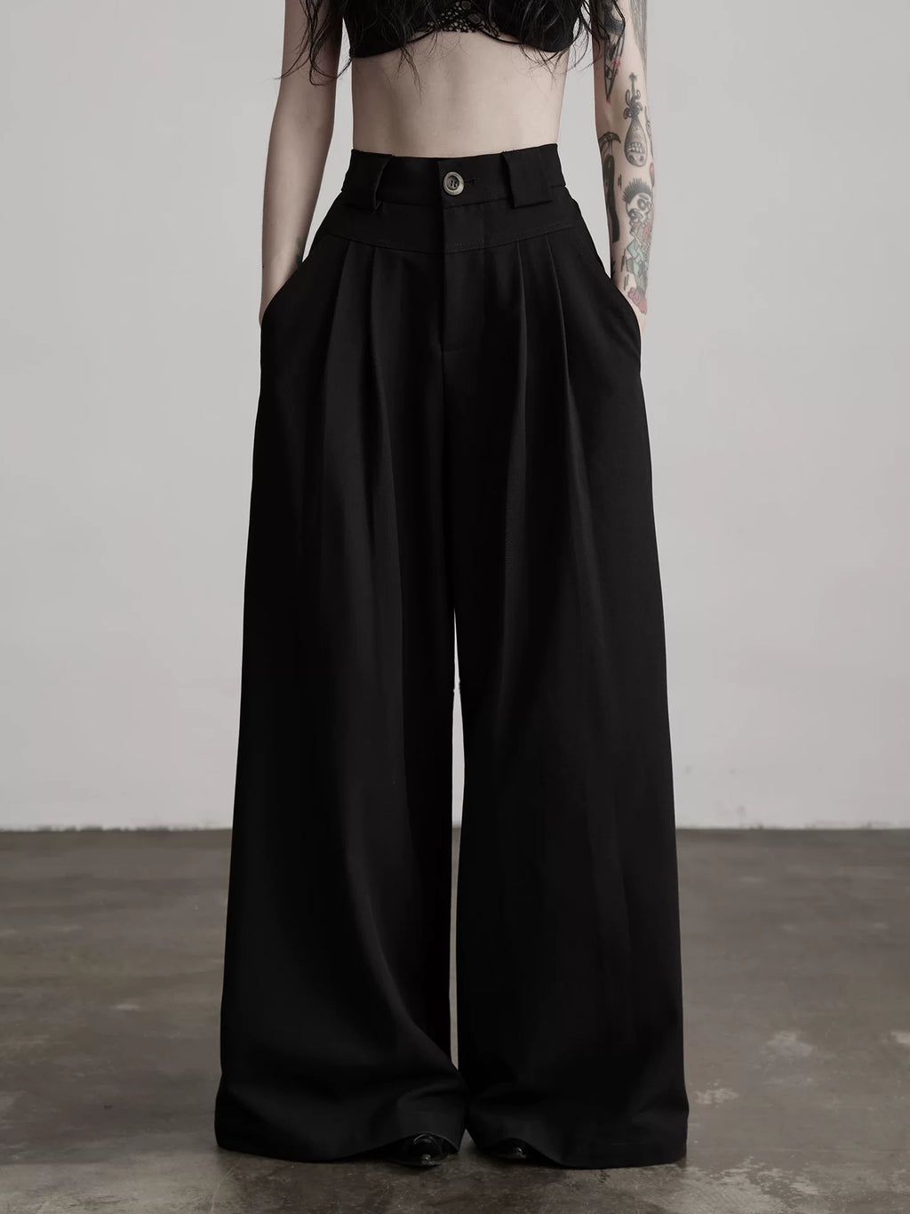 INDULGE Loose Versatile Wide Leg Casual Straight Pants