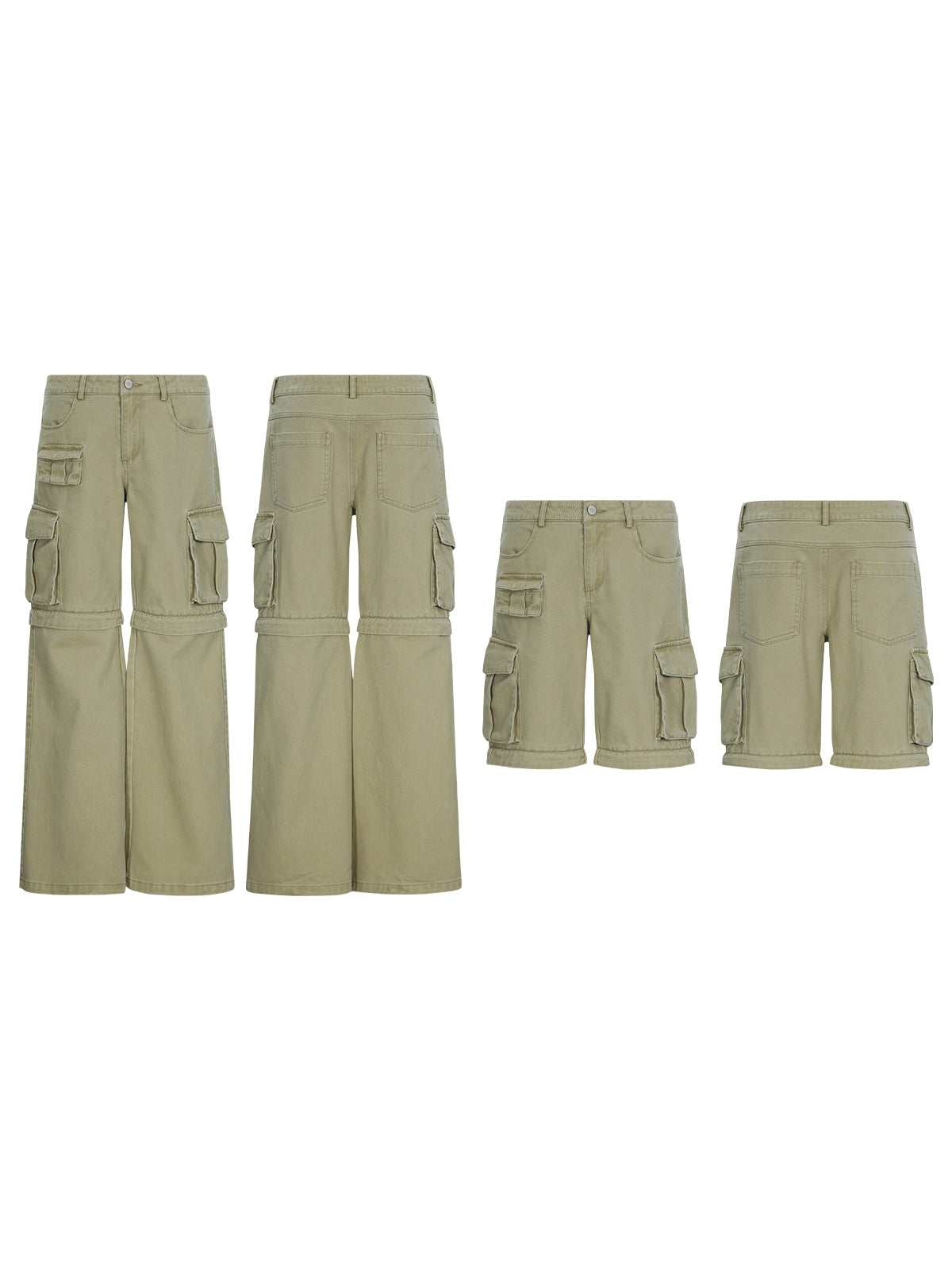 FUNKYFUN Removable Low-rise Straight-leg Pants