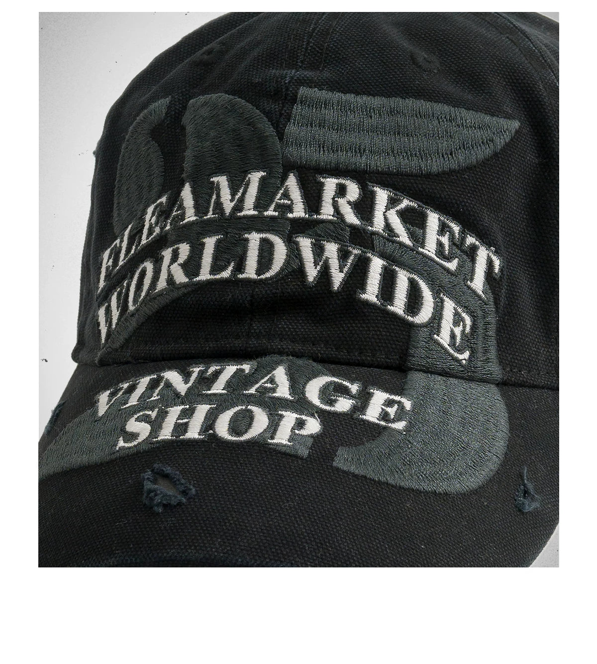 Fleamarket Cotton Embroidered Curved Brim Worldwide Vintage Shop Baseball Cap