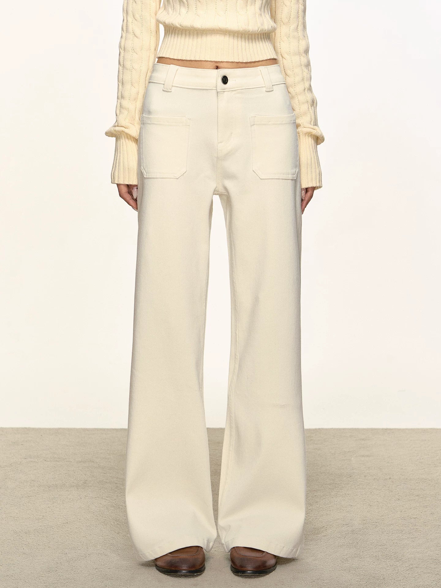 Anna Aneae Straight Wide-leg Casual Trousers