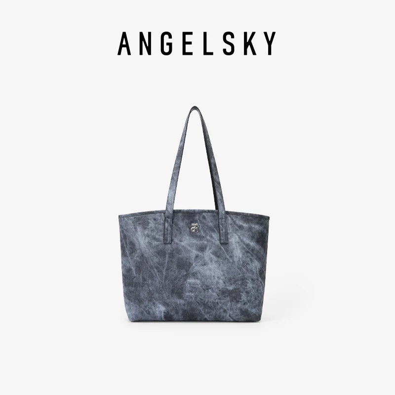 ANGELSKY Large Capacity Denim Tote Bag