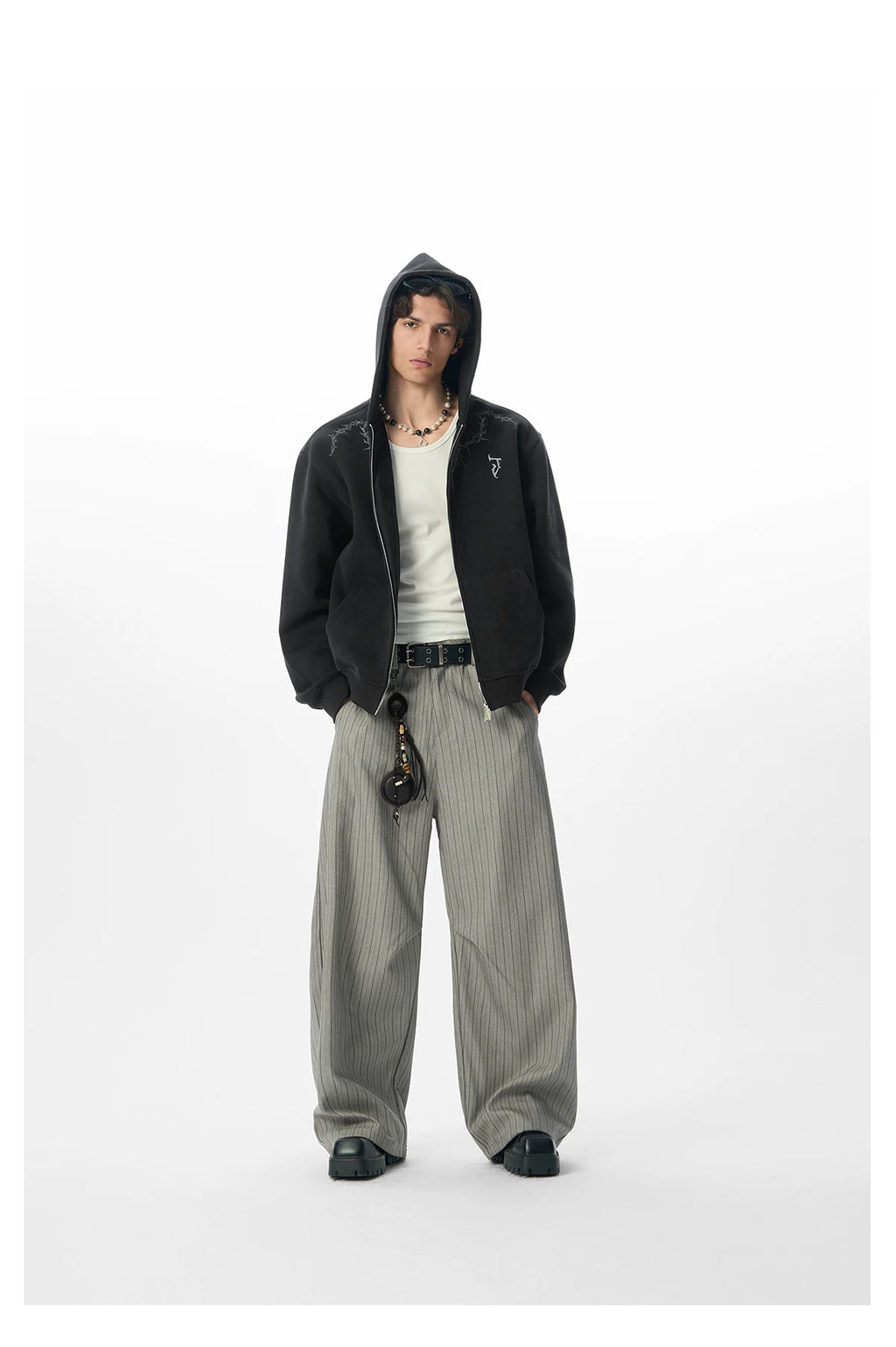JHYQ Retro Striped Drape Lazy Trousers Trousers