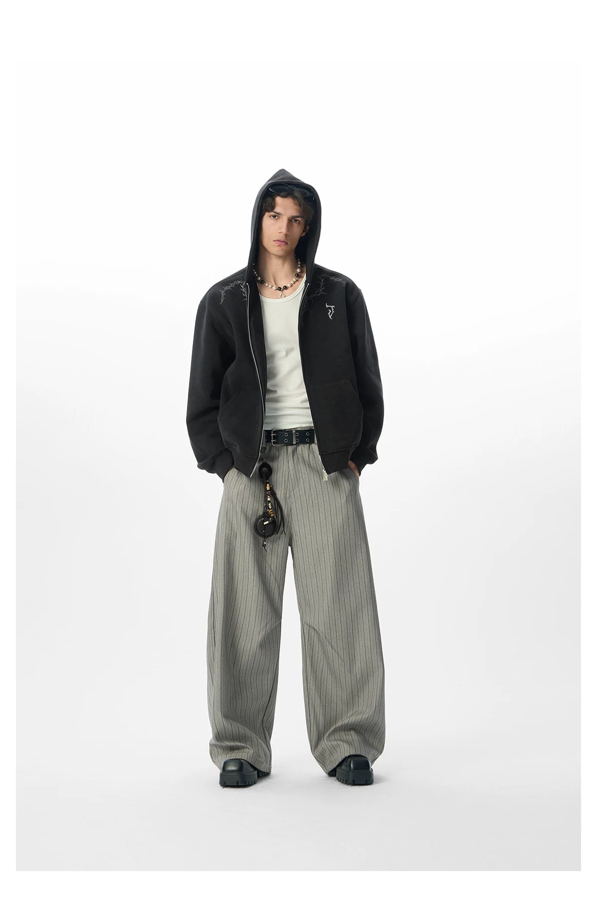 JHYQ Retro Striped Drape Lazy Trousers Trousers