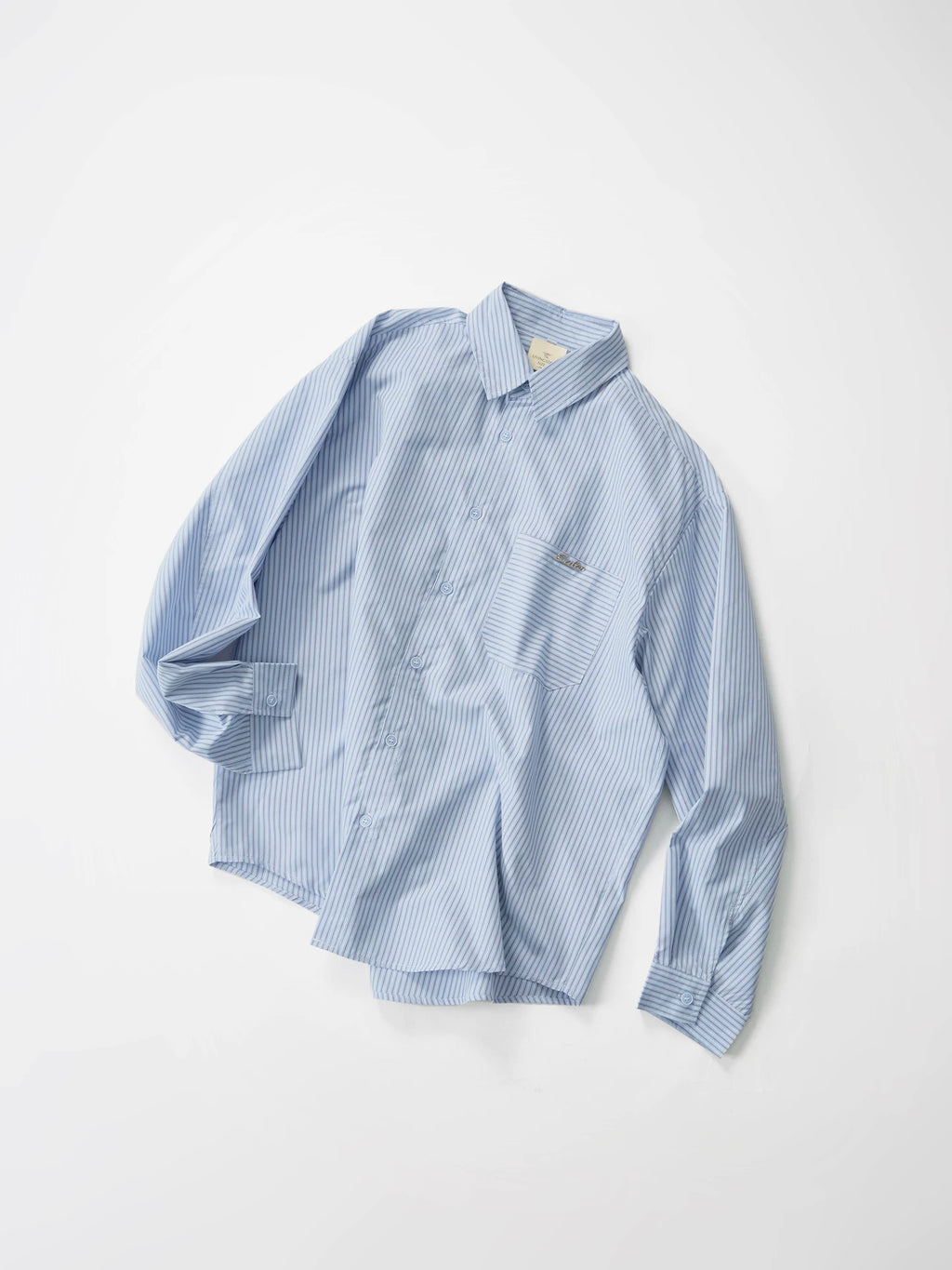 LIVINGTOWN Vintage Minimalist Contrast Pinstripe Shirt