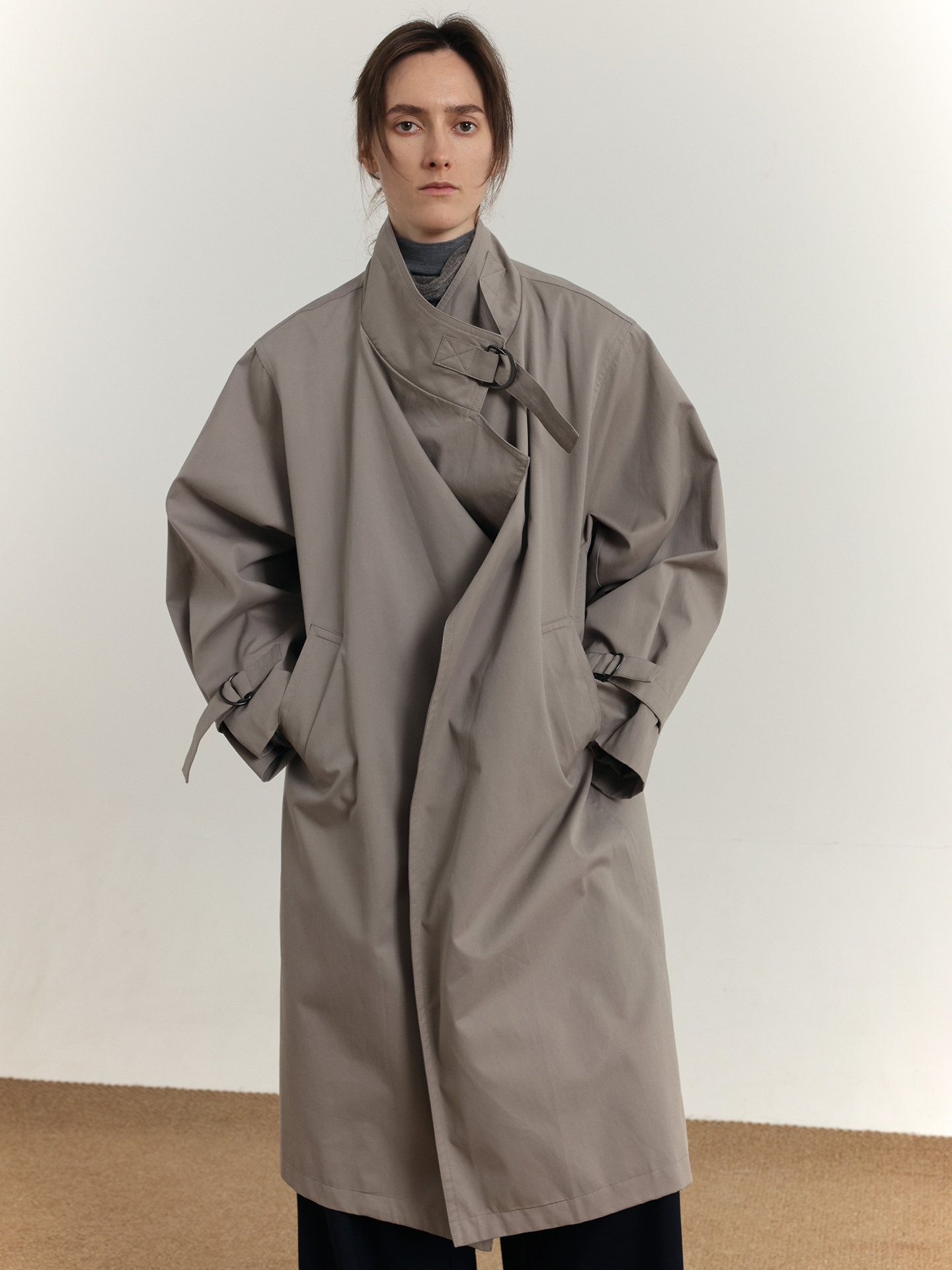 COLN Premium Buckle-free Loose Trench Coat