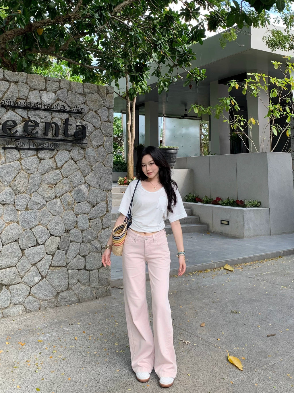 Popchee Straight Wide-leg Jeans