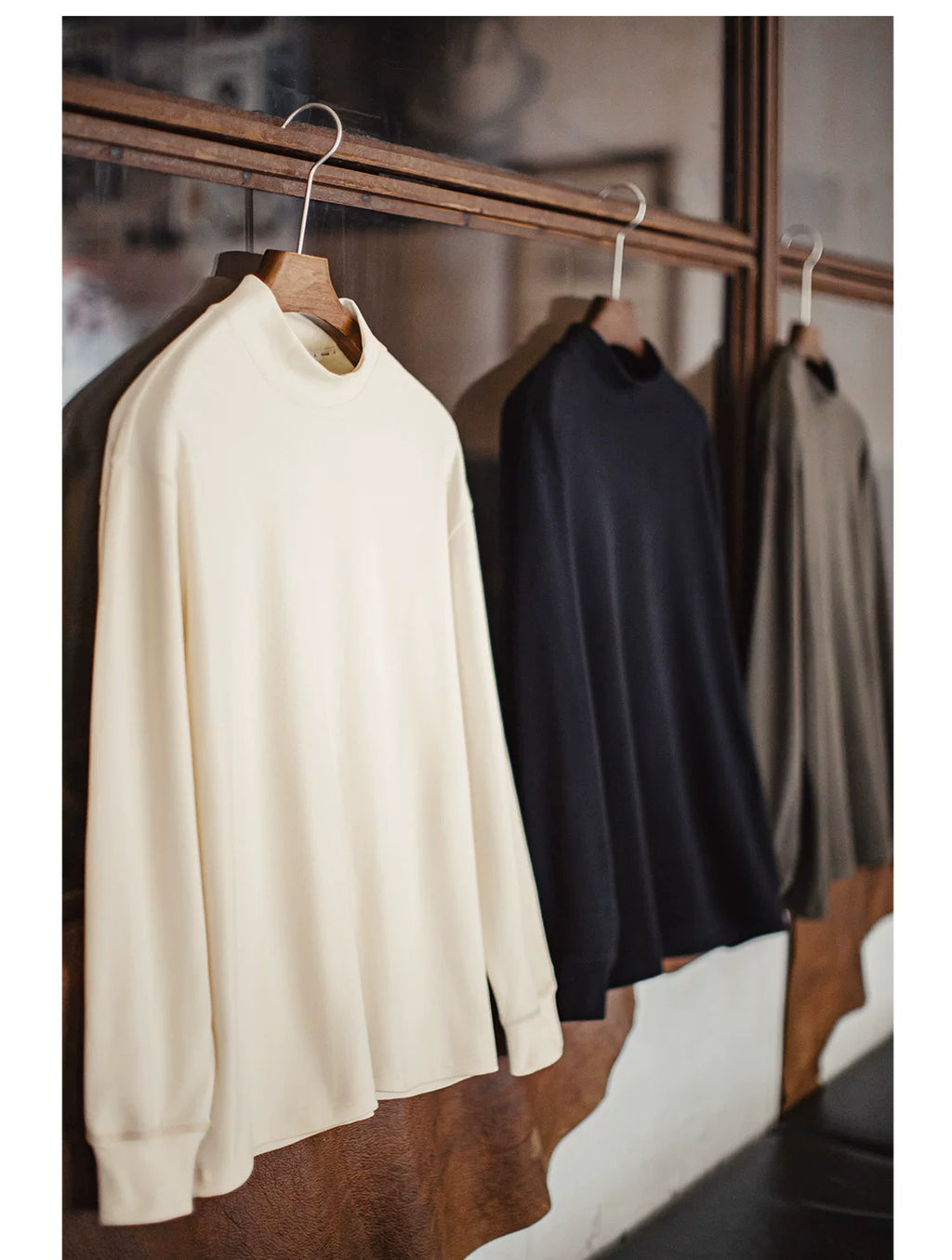 Madden Casual Semi-turtleneck Long Sleeve Thermal Shirt