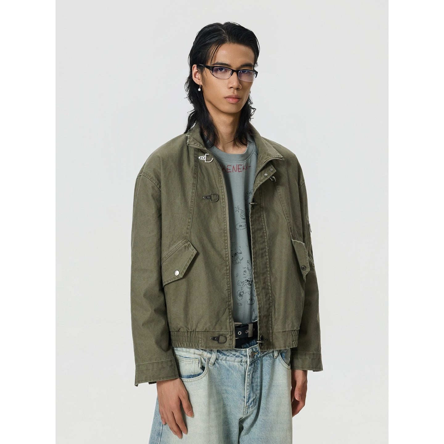 BTSG Vintage Vintage Textured Plane Buckle Jacket