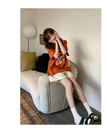Kano Simple Round Neck Loose and Thin Tee