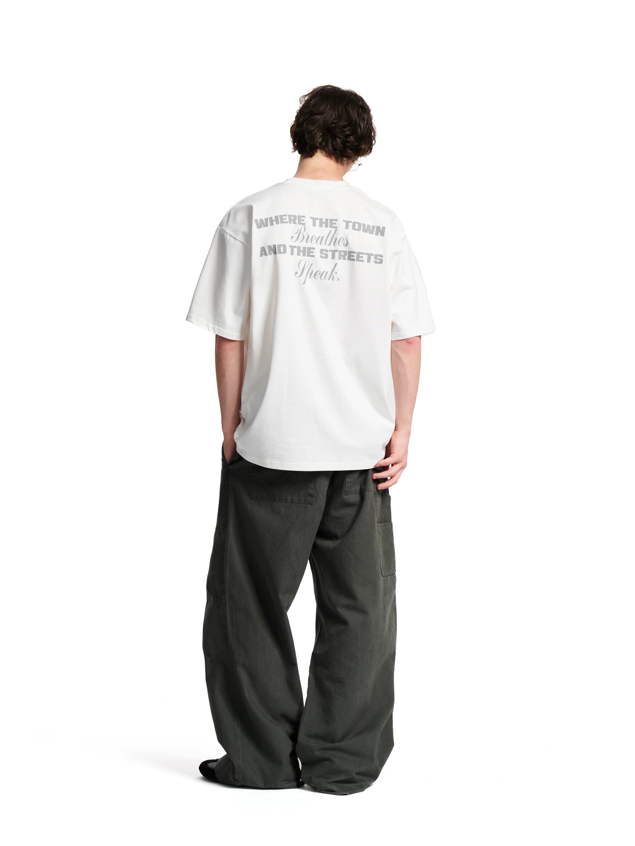 Loopsoon Back Letter Print Loose Versatile Tee