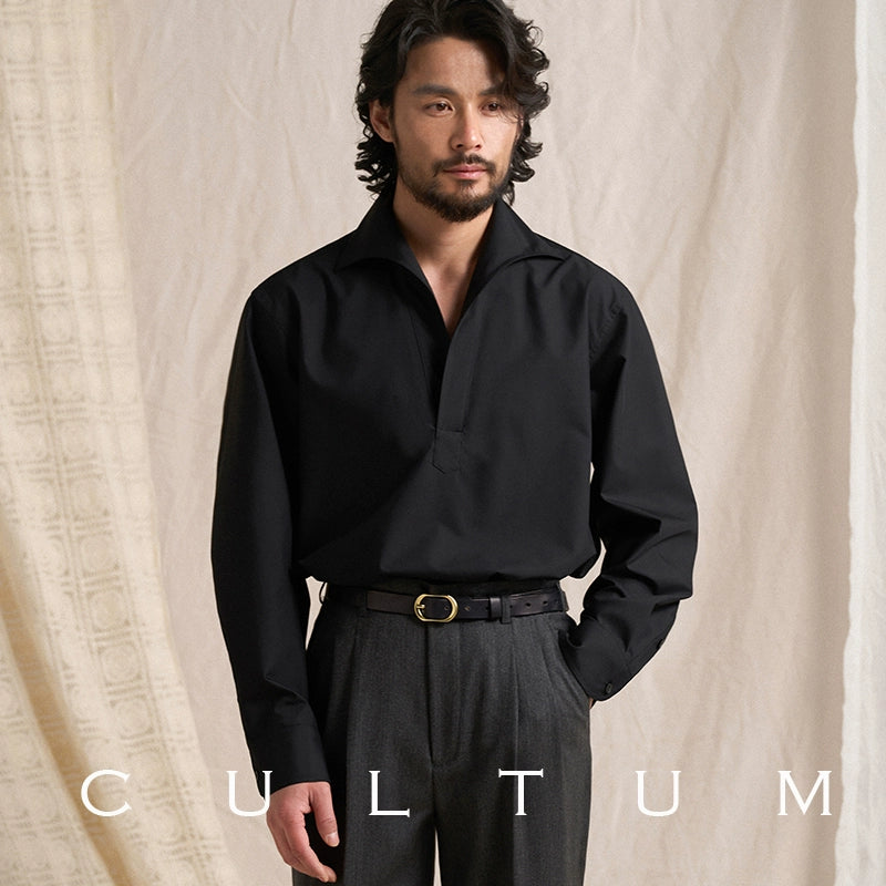 CULTUM Semi-open One-piece Collar Casual Shirt