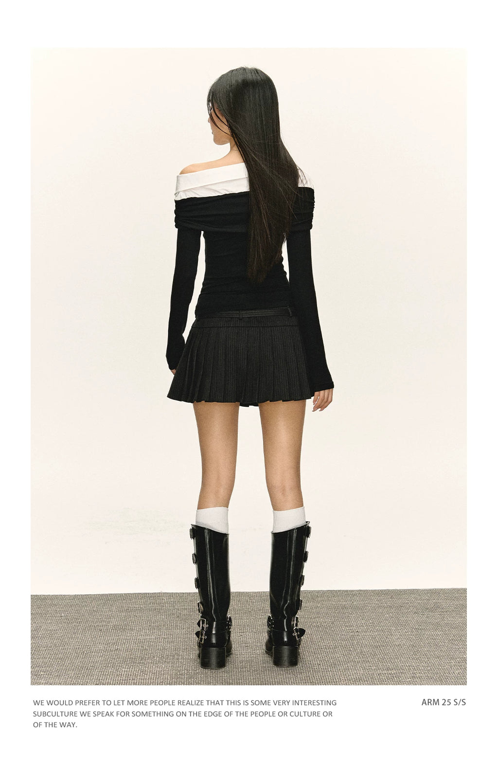 Ariseism Vintage Slim Fake Two-piece Long Sleeve
