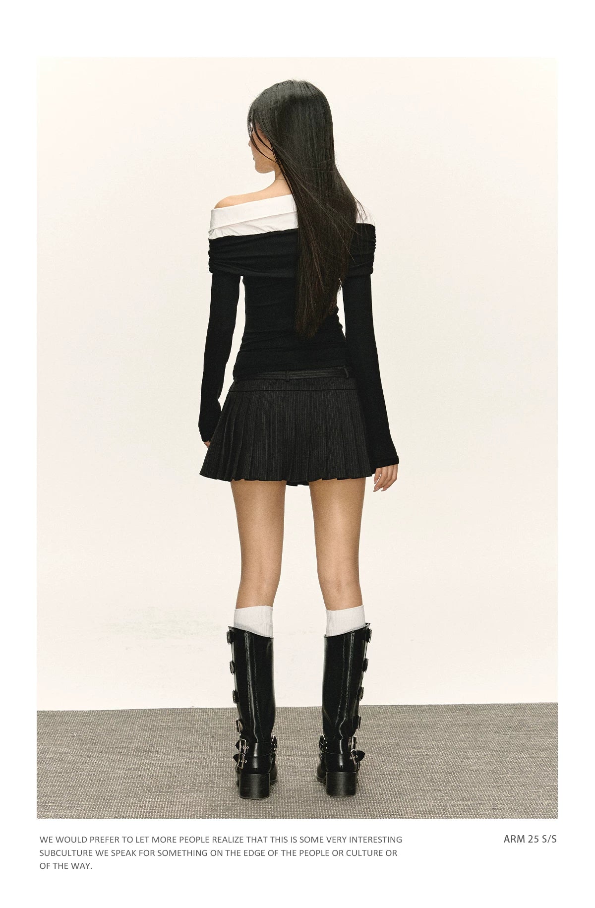 Ariseism Vintage Slim Fake Two-piece Long Sleeve