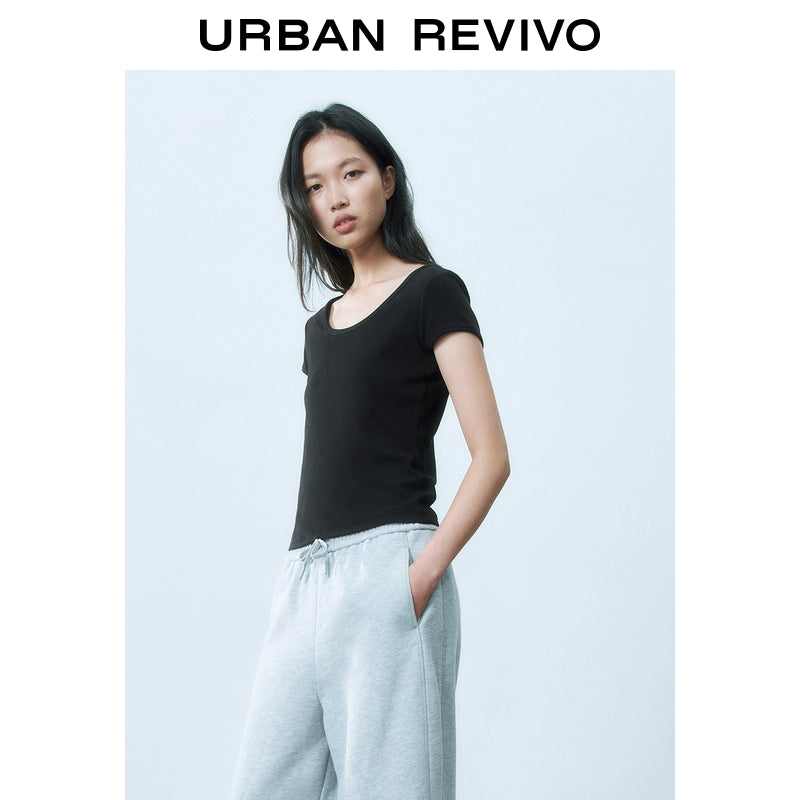 URBAN REVIVO Versatile Slim Short Sleeve T-Shirt