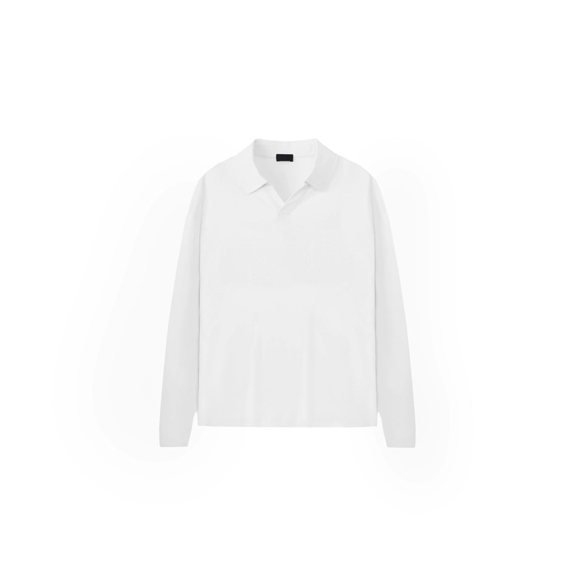 PLUS NO LOGO Casual Seagull Neck Long-sleeved Polo Shirt