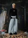 NUndeFineD Splicing Fart Curtain Loose Sweatpants