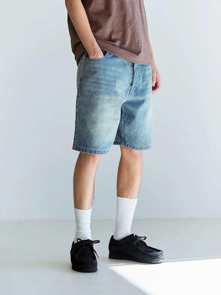 BENT IDEA Retro Cat Whiskers Frayed Denim Shorts