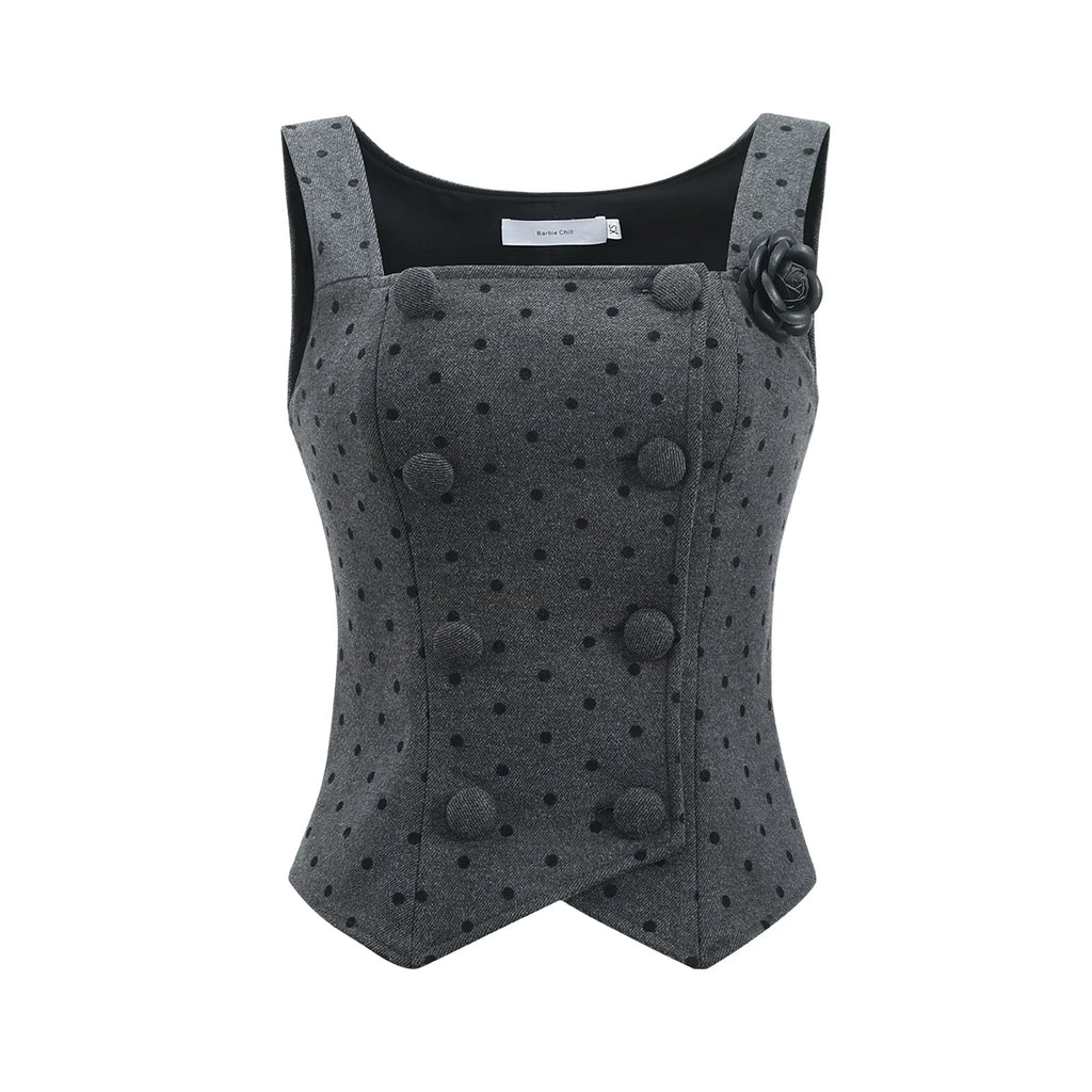 Barb Chill Woolen Suit Polka Dot Vest Casual Trousers Three-piece Set