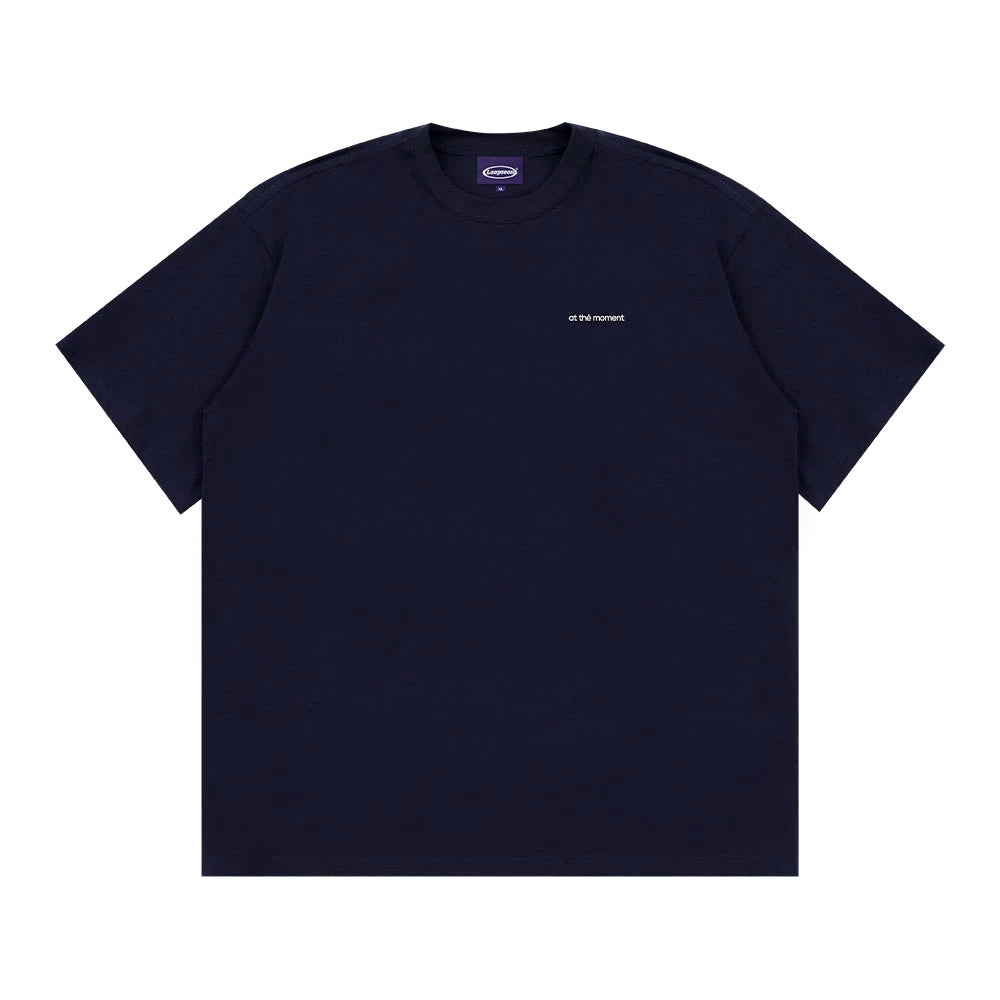 Loopsoon Back Printed Logo Casual Loose Tee