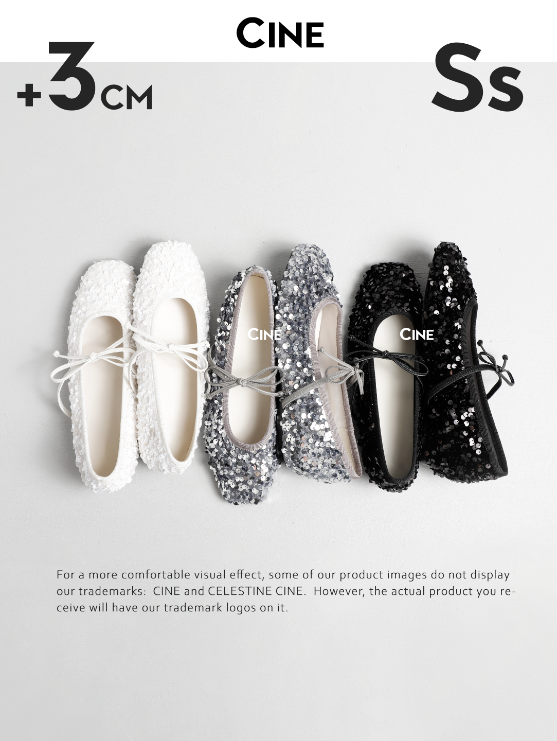 Cebostin Bow Inner Heightening Sequined Shoes