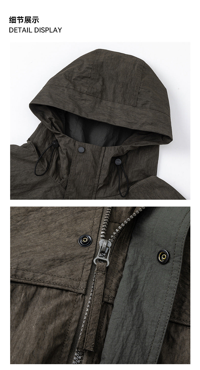 UNF Contrasting Splicing Premium Simple Hooded Jacket