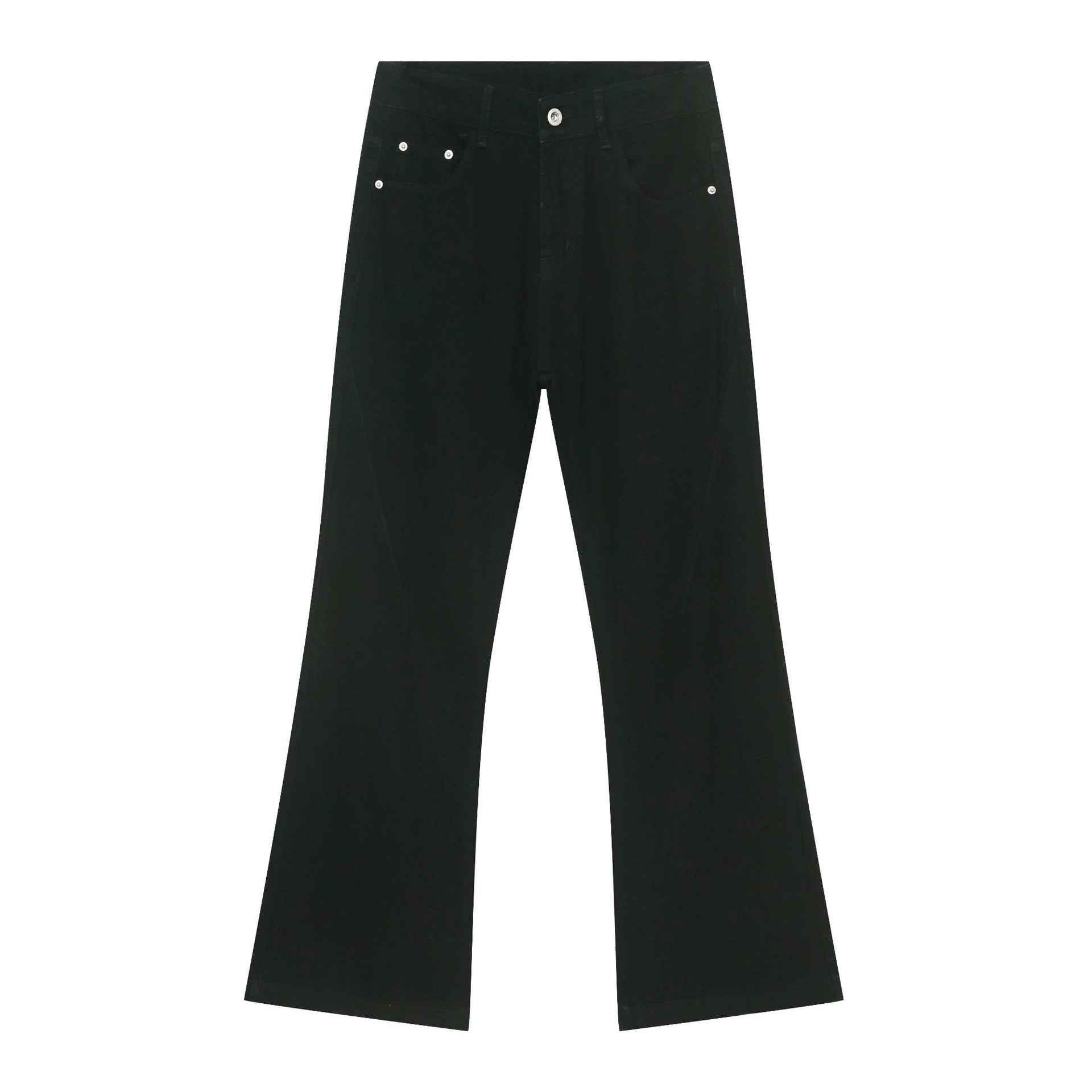 PUBLICRADIO Vintage Stitched Washed Denim Flared Pants