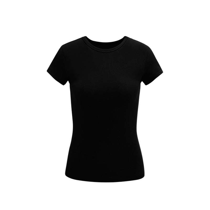 Inflation Crew Neck Straight Shoulder Spice Girl Waist TEE