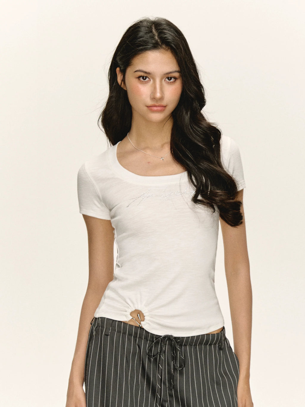 Ariseism Vintage Metal Twisted Crew Neck Short Tee