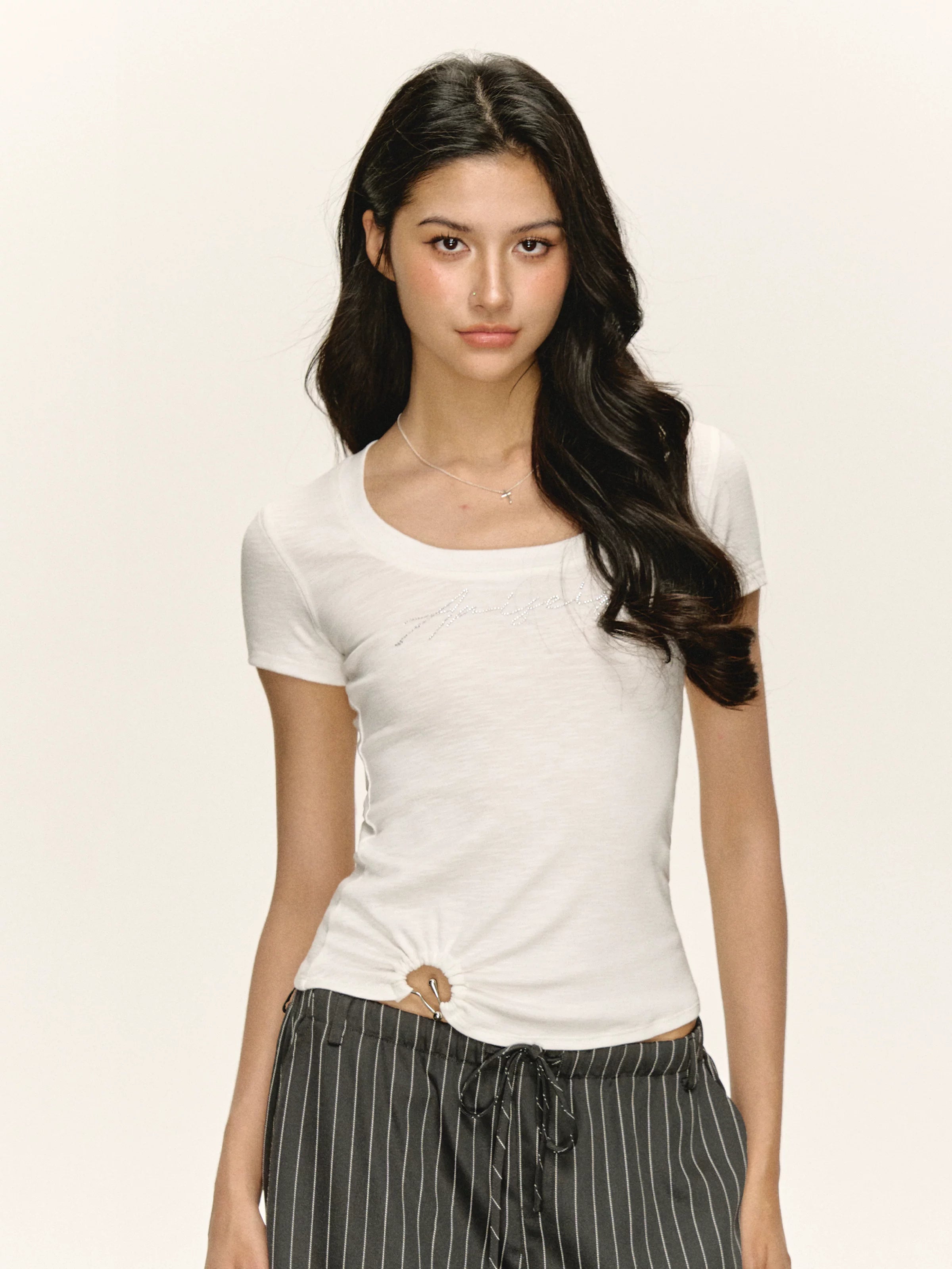 Ariseism Vintage Metal Twisted Crew Neck Short Tee