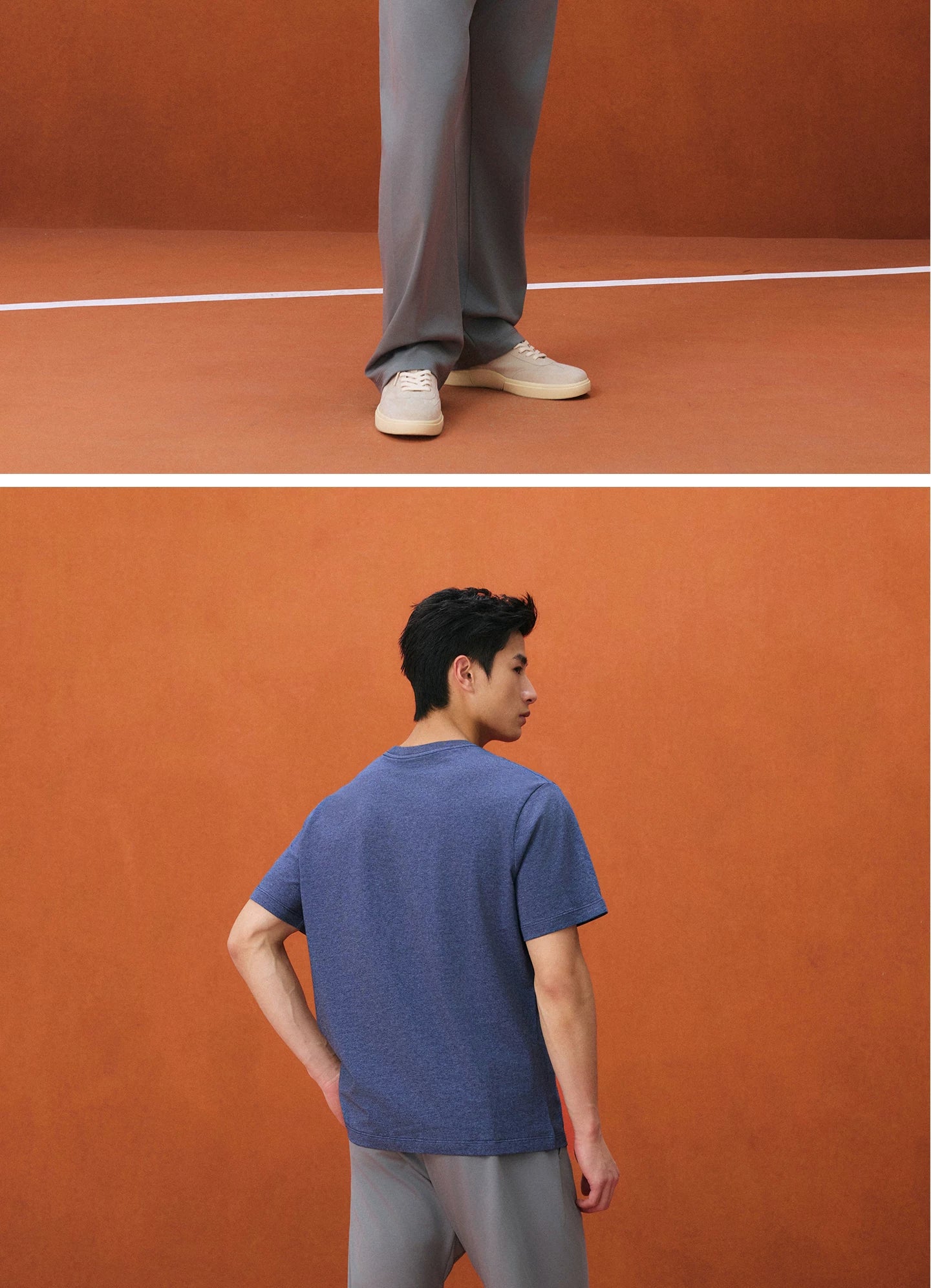 NO LOGO Soft Waxy Skin-friendly Breathable Front Shoulder Tee