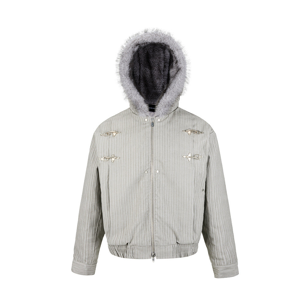 MADEEXTREME Warm Padded Fur Collar Jacket