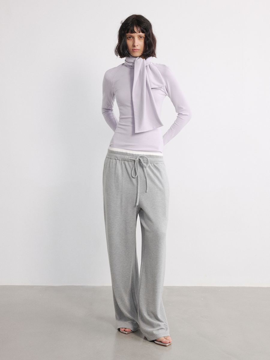 JCAESAR WOMEN Scarf Neckline Strap Long Sleeve