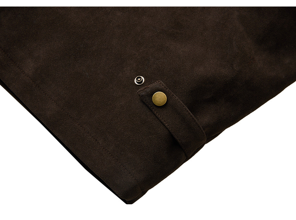 EME Cowhide Fleece Gradual Change Plaid Jacket