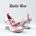Dollybae Square Head Bow Ribbon Ballet Shoes