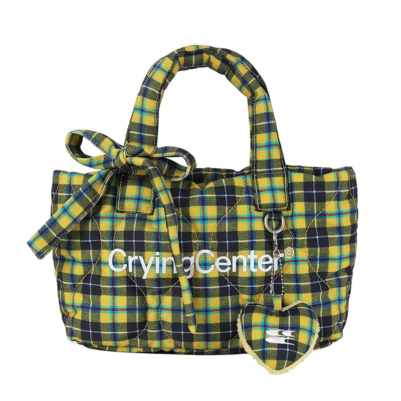CryingCenter Vintage Checked Tote Bag