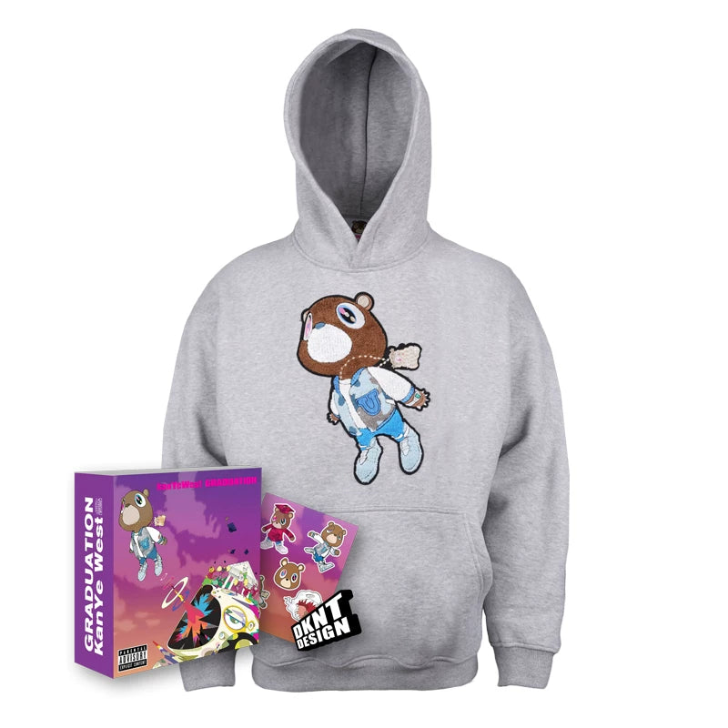 KANYE Towel Embroidered Pattern Fleece Heavy Sweater