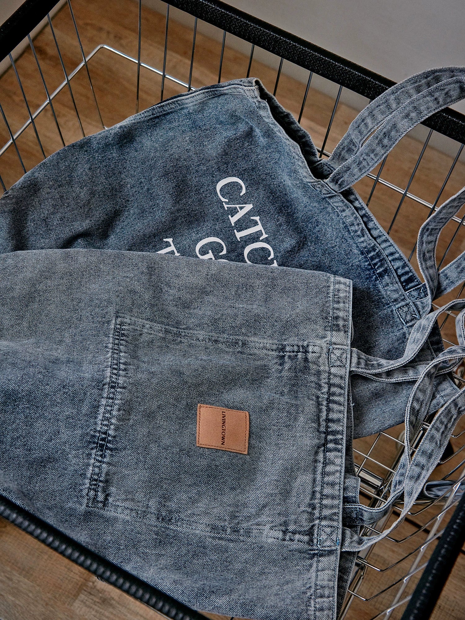 LivingTown Retro Old Denim Canvas Large Capacity Shoulder Bag