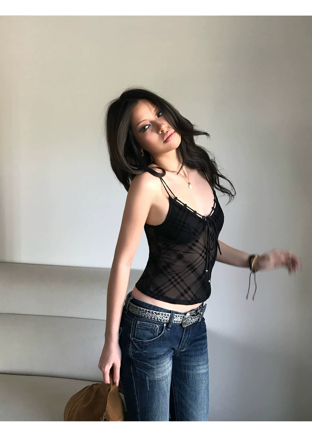 Audwyn Checked Sling Vest