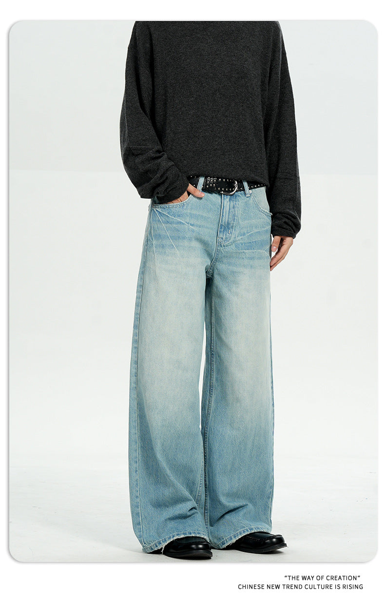 11KN Retro Gradual Change Loose Versatile Jeans