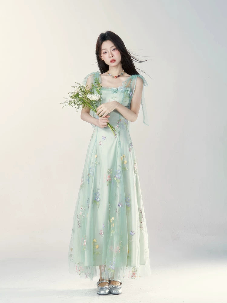 Wildberry Floral Suspender Waist Thin Dress (Clearance)