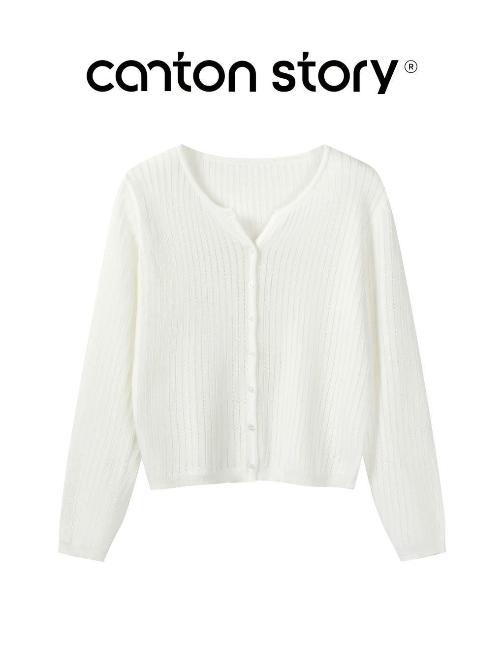 Cantonstory Gentle Long-sleeved Wool Knitted Cardigan