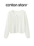 Cantonstory Gentle Long-sleeved Wool Knitted Cardigan