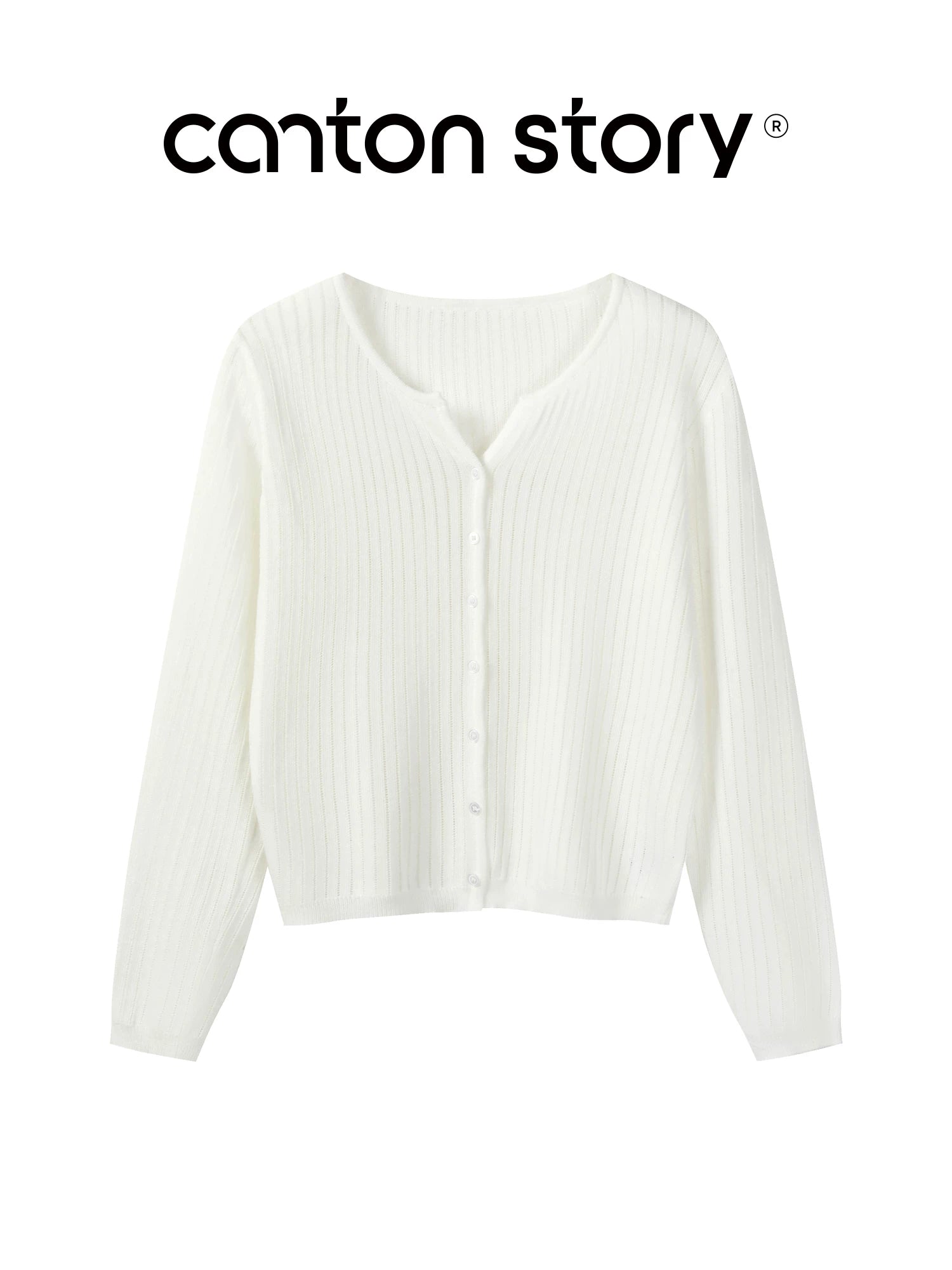 Cantonstory Gentle Long-sleeved Wool Knitted Cardigan