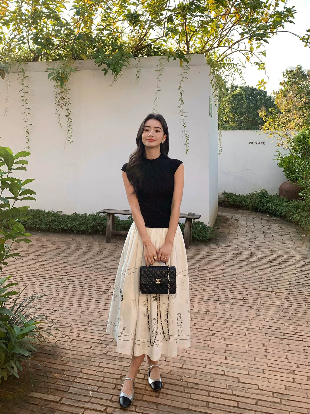 Pusumede Fun Graffiti Loose Skirt